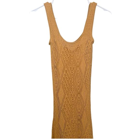 Ronny Kobo Alonia Maxi Dress Medium Gold Yellow Crochet Knit Boho Resort Travel - Picture 6 of 15